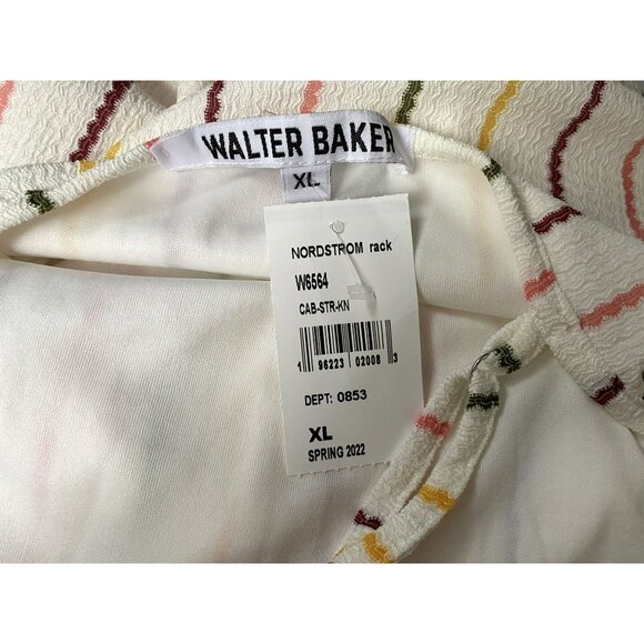 Walter Baker Edgy Cabana Stripe Ezra Midi Dress XL Side Cutouts Contemporary NEW - Picture 6 of 6